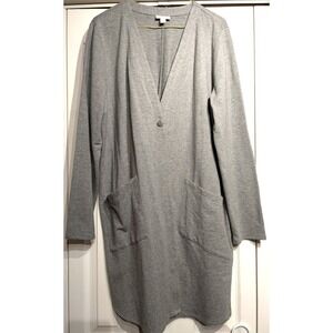Pure Jill Cardigan Womens L Single Button Pima Cotton Modal Long Pockets Sweater